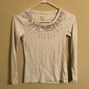 Kids/girls Justice size 12 white longsleeve shirt